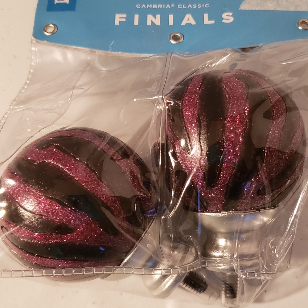 Finials Curtain Rod Glitter Cambria Knobs New